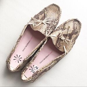 Isaac Mizrahi Live Snakeskin Driving Loafers